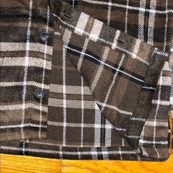 Magaschoni Men's Plaid Shirt Jacket - Black and Brown - Picture 8 of 10